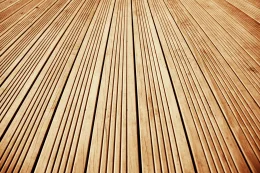 Clean timber decking